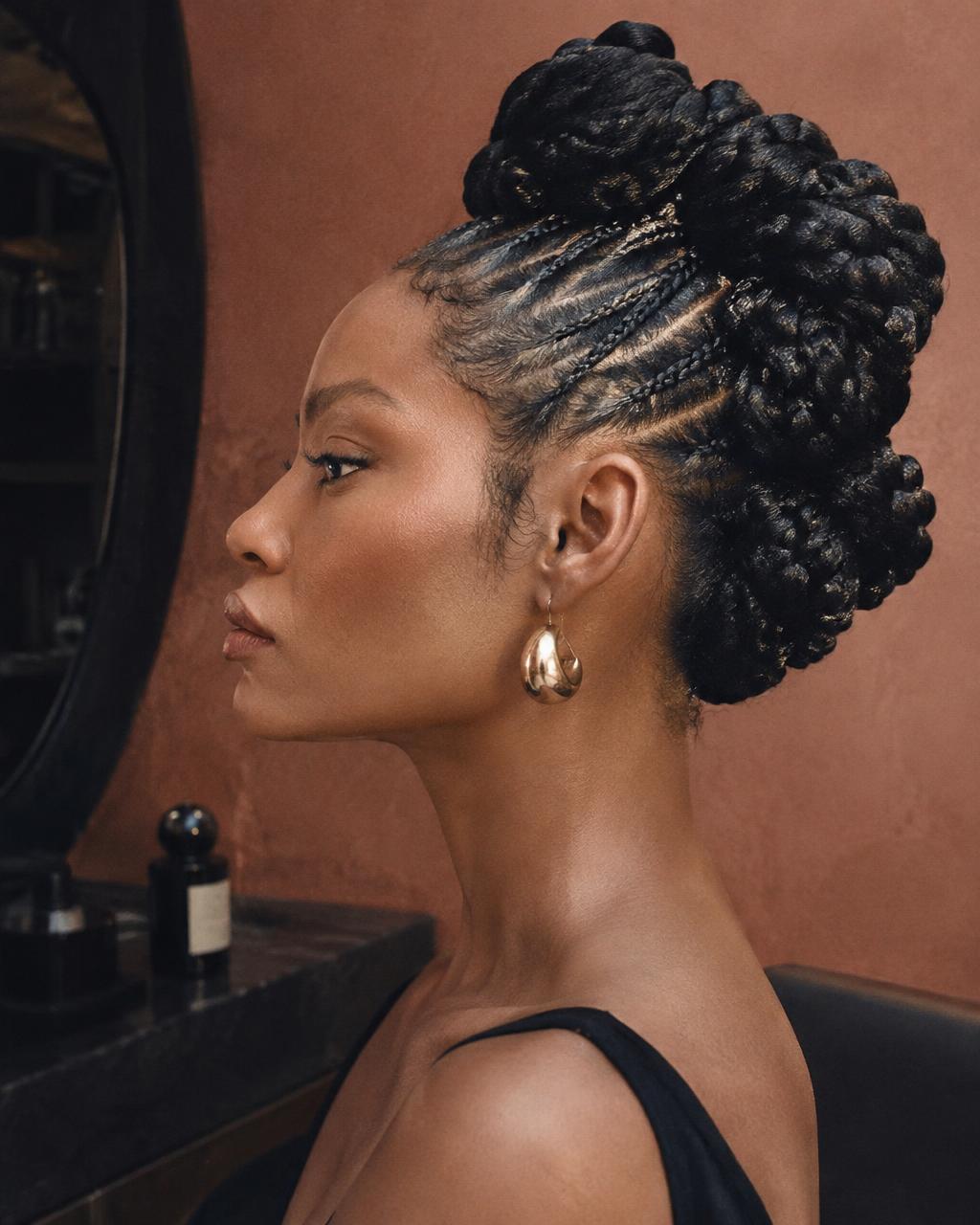 Sculptural braided updo